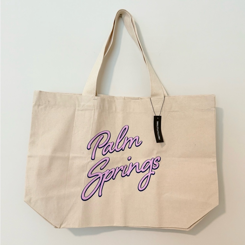 PrettyLittleThing NWT Palm Springs Canvas Tote